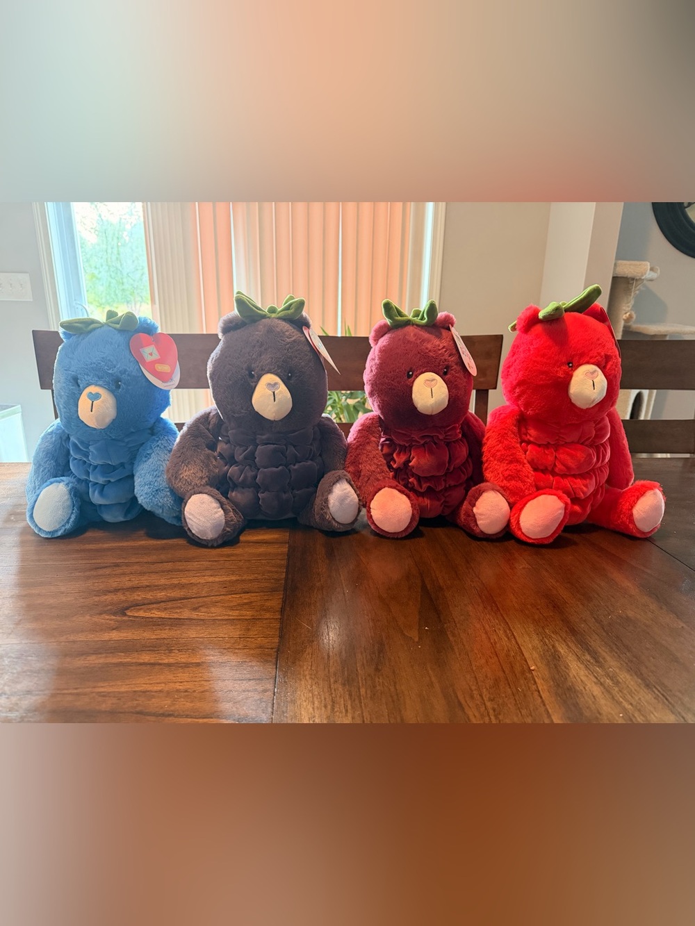 Plush Berry Bear Stuffed Toy - Red, Blue, Purple, Burgundy - Gigglescape